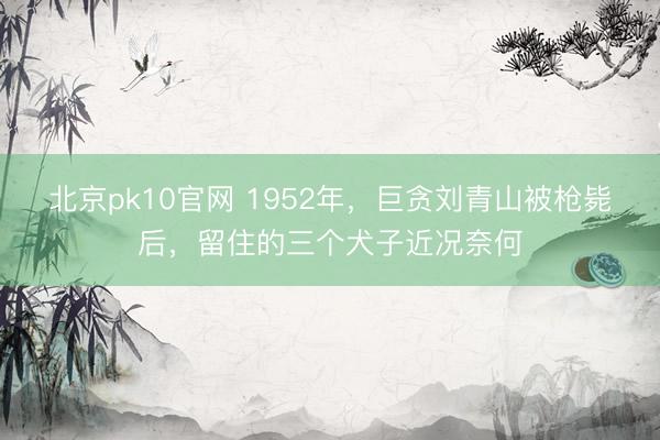 北京pk10官网 1952年，巨贪刘青山被枪毙后，留住的三个犬子近况奈何
