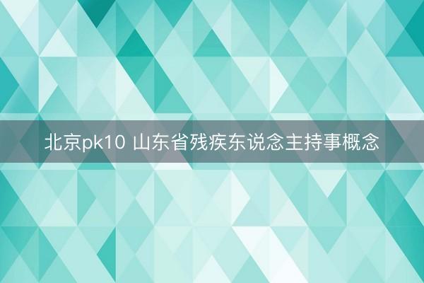 北京pk10 山东省残疾东说念主持事概念