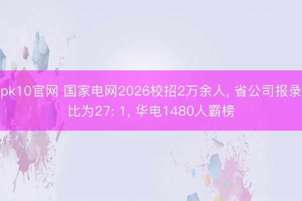 pk10官网 国家电网2026校招2万余人, 省公司报录比为27: 1, 华电1480人霸榜