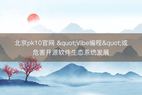 北京pk10官网 "Vibe编程"或危害开源软件生态系统发展