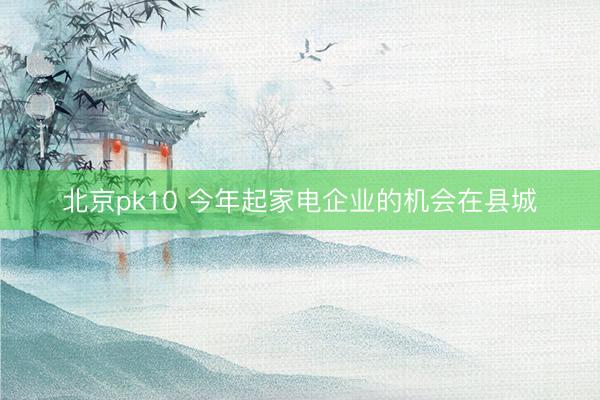 北京pk10 今年起家电企业的机会在县城