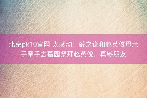 北京pk10官网 太感动!薛之谦和赵英俊母亲手牵手去墓园祭拜赵英俊,真够朋友
