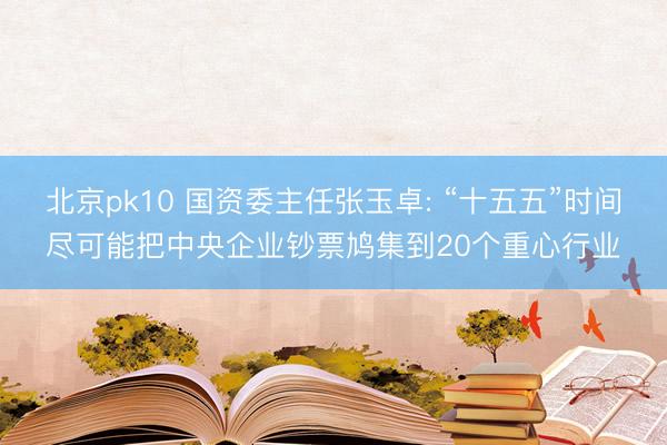 北京pk10 国资委主任张玉卓: “十五五”时间尽可能把中央企业钞票鸠集到20个重心行业