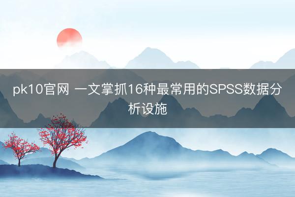 pk10官网 一文掌抓16种最常用的SPSS数据分析设施