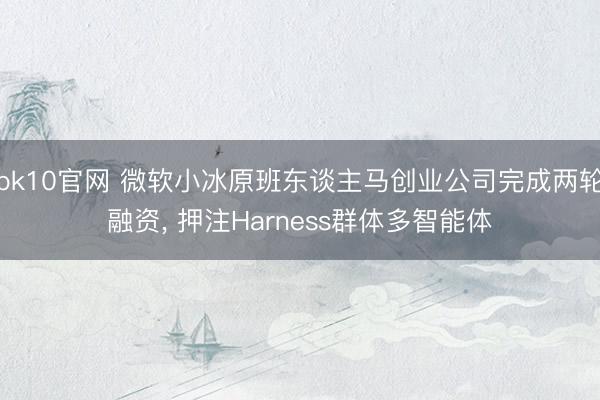 pk10官网 微软小冰原班东谈主马创业公司完成两轮融资， 押注Harness群体多智能体