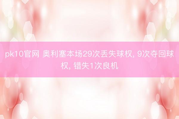 pk10官网 奥利塞本场29次丢失球权， 9次夺回球权， 错失1次良机